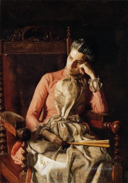 トーマス・イーキンス Painting - アメリア・C・ヴァン・ビューレンの肖像 リアリズム肖像画 トーマス・イーキンス